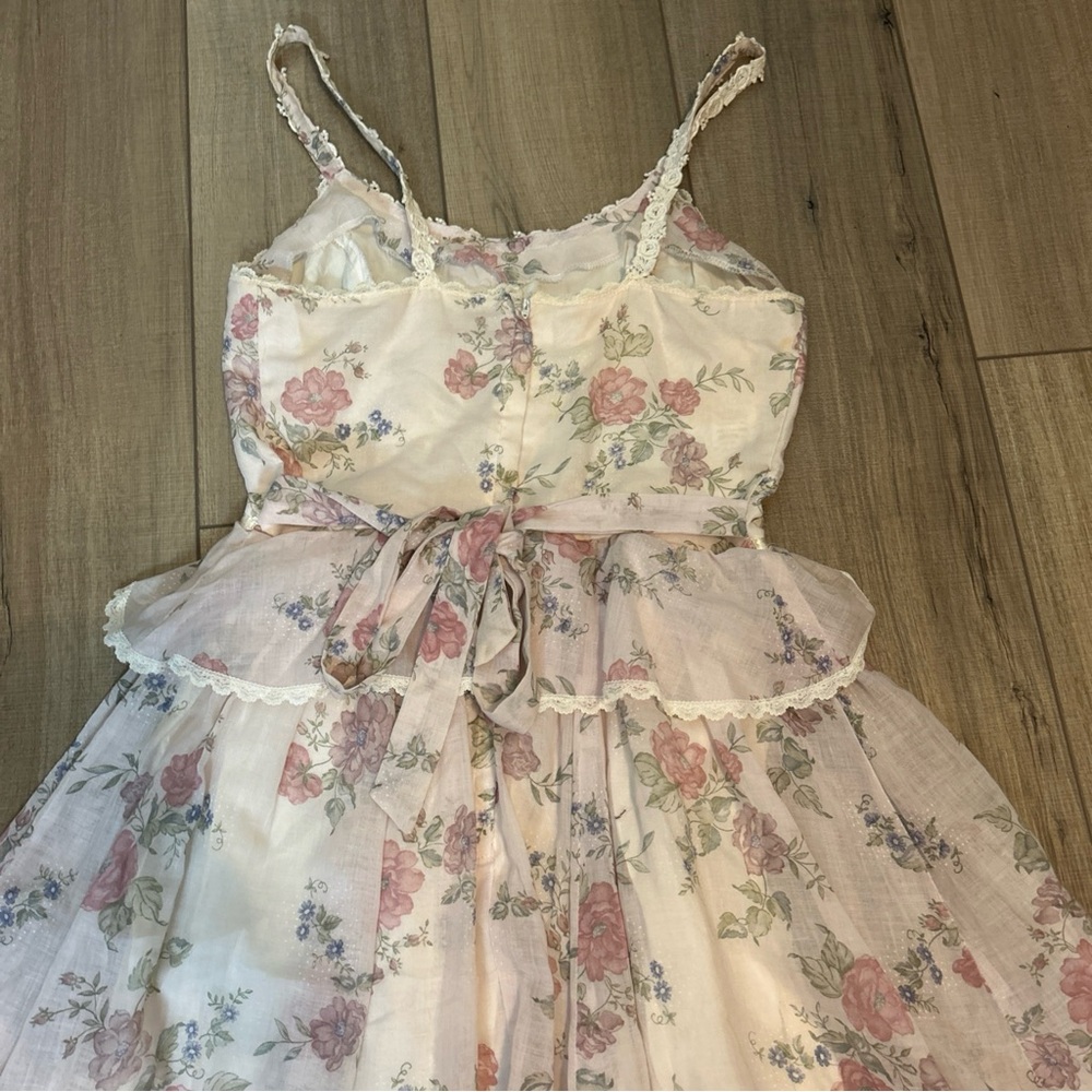 Gunne Sax Floral Dress Fairy Whimsy Romantic Feminine Coquette Lace Trim Size 13 - Picture 7 of 12